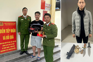 Công an phường Thuỷ Nguyên: Vận động thu hồi 35 viên đạn và 5 kg pháo