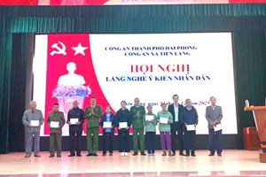 Công an xã Tiên Lãng tổ chức hội nghị “Công an xã lắng nghe ý kiến Nhân dân” năm 2025