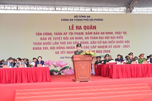 Đồng loạt tổ chức Lễ ra quân tấn công, trấn áp tội phạm, bảo vệ tuyệt đối an ninh, an toàn Đại hội XIV của Đảng, bầu cử đại biểu Quốc hội khóa XVI, HĐND các cấp, nhiệm kỳ 2026 - 2031 và Tết Nguyên đán Bính Ngọ
