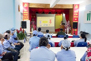 Tăng cường tuyên truyền cho công nhân là lao động đến từ các tỉnh miền núi phía Bắc làm việc trong các khu, cụm công nghiệp trên địa bàn thành phố.