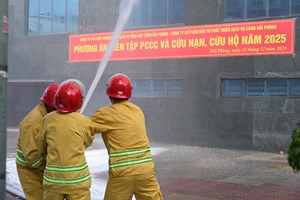 Thực tập phương án chữa cháy, cứu nạn, cứu hộ tại Công ty cổ phần đầu tư phát triển dịch vụ Cảng Hải Phòng