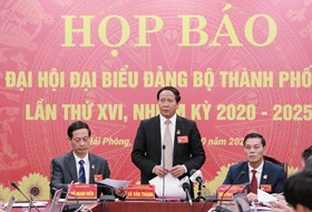 Thường trực Thành ủy họp báo thông tin về kết quả Đại hội Đảng bộ thành phố lần thứ XVI