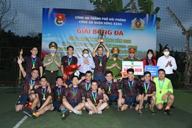 Bế mạc giải bóng đá Công an quận Hồng Bàng năm 2022