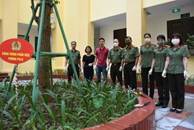 Phòng Hậu cần -CATP: Triển khai công trình "Đảm bảo cảnh quan môi trường xanh, sạch đẹp" tại khu trung tâm CATP.