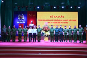 Tổ chức Lễ ra mắt Trung đoàn Cảnh sát cơ động dự bị chiến đấu