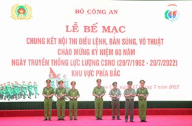 Đội tuyển Công an thành phố giành giải Ba toàn đoàn Hội thi Điều lệnh, bắn súng, võ thuật khu vực phía Bắc năm 2022