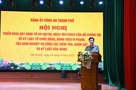 Đảng ủy Công an thành phố: Triển khai Quy định số 69-QĐ/TW của Bộ Chính trị 