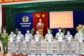 Công bố 49 Quyết định giảm thời hạn chấp hành án phạt tù