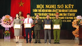 Sơ kết 05 năm thực hiện mô hình "Liên kết đảm bảo đảm an ninh trật tự giữa Thị trấn với Bệnh viện đa khoa, Trung tâm y tế huyện Vĩnh Bảo"