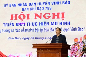 Huyện Vĩnh Bảo:  Ra mắt mô hình “Cổng trường an toàn về ANTT trên địa bàn huyện Vĩnh Bảo”