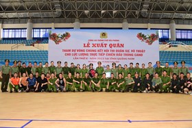 Tổ chức Lễ xuất quân tham gia vòng chung kết Hội thi Điều lệnh, bắn súng, võ thuật CAND do Bộ Công an tổ chức