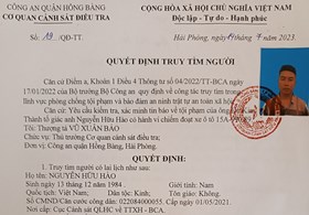 Cơ quan CSĐT Công an quận Hồng Bàng: Thông báo truy tìm người liên quan tội phạm Lạm dụng tín nhiệm chiếm đoạt tài sản