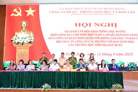 Công an quận Hồng Bàng: Tổ chức hội nghị tọa đàm về văn hóa giao thông học đường, triển khai quy chế và ký cam kết bảo đảm TTATGT