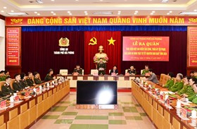 Công an thành phố ra quân thực hiện Đợt cao điểm tấn công, trấn áp tội phạm bảo đảm an ninh trật tự dịp Tết Nguyên đán Giáp Thìn 2024
