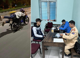 Công an huyện Thủy Nguyên: Xử lý 01 trường hợp nằm trên yên điều khiển xe mô tô