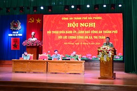 Đối thoại giữa Đảng ủy, lãnh đạo Công an thành phố với lực lượng Công an xã, thị trấn