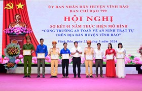 Huyện Vĩnh Bảo: Sơ kết 1 năm thực hiện mô hình “Cổng trường an toàn về an ninh trật tự trên địa bàn huyện Vĩnh Bảo”