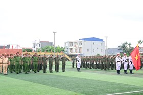 Lễ ra mắt lực lượng tham gia bảo vệ an ninh, trật tự ở cơ sở tại huyện An Dương đã sẵn sàng