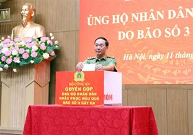 Bộ Công an phát động ủng hộ Nhân dân bị thiệt hại do bão số 3 gây ra