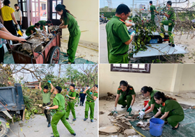 Đoàn thanh niên, Hội phụ nữ Công an quận Hải An: Hỗ trợ Làng trẻ em SOS Hải Phòng khắc phục hậu quả sau bão