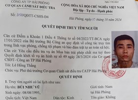 Phòng Cảnh sát hình sự: Thông báo truy tìm Bùi Như Vũ có liên quan vụ án về ma túy