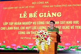 Bế giảng lớp tập huấn nghiệp vụ công tác Cảnh sát khu vực cho đội ngũ lãnh đạo, chỉ huy lực lượng Cảnh sát QLHC về TTXH