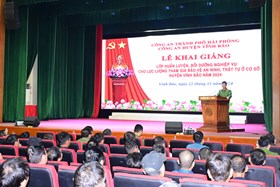 Công an huyện Vĩnh Bảo khai giảng lớp huấn luyện, bồi dưỡng nghiệp vụ cho lực lượng tham gia bảo vệ ANTT ở cơ sở 