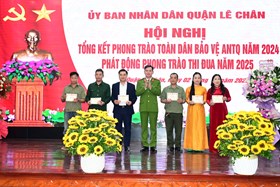 UBND quận Lê Chân tổng kết phong trào toàn dân bảo vệ an ninh Tổ quốc năm 2024, phát động phong trào toàn dân bảo vệ an ninh Tổ quốc năm 2024.