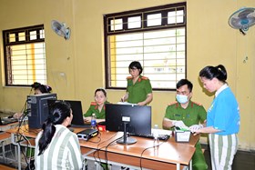 Công an phường Thủy Đường: Thu nhận hồ sơ cấp căn cước cho 191 người được đặc xá tại Trại giam Xuân Nguyên