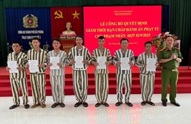 Trại tạm giam số 1 - CATP Hải Phòng: Công bố quyết định giảm thời hạn chấp hành án phạt tù cho phạm nhân đợt 2/9