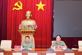 Thiếu tướng Bùi Quang Bình - Giám đốc CATP dự hội nghị trực tuyến toàn quốc về phòng, chống khai thác hải sản bất hợp pháp (IUU)