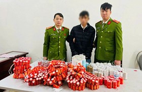 Công an xã Lai Khê phá vụ sản xuất, buôn bán pháo nổ với số lượng lớn