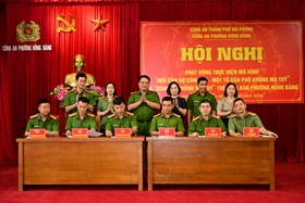 Công an phường Hồng Bàng phát động mô hình “Mỗi cán bộ Công an - Một tổ dân phố không ma túy” và “Dòng họ không ma túy”