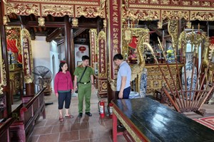 Công an xã Gia Lộc tăng cường kiểm tra công tác phòng cháy, chữa cháy tại các cơ sở tôn giáo, tín ngưỡng
