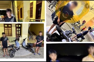 Công an xã Tiên Lãng xử lý các trường hợp học sinh vi phạm trật tự an toàn giao thông