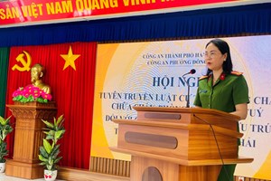 Công an phường Đông Hải: Tuyên truyền Luật cư trú, PCCC và phòng, chống ma túy đối với 130 chủ cơ sở cho thuê lưu trú