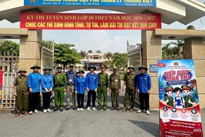 Công an phường Thủy Nguyên bảo đảm an ninh, an toàn kỳ thi tuyển sinh vào lớp 10 năm 2026