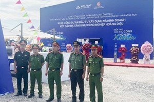 Công an xã Gia Phúc bảo đảm an toàn Lễ khởi công Dự án đầu tư phát triển kết cấu hạ tầng Khu công nghiệp Hoàng Diệu 