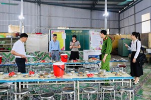 Công an xã Thanh Miện kiểm tra an toàn thực phẩm tại bếp ăn bán trú các trường học trên địa bàn