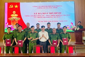 Công an xã Tuệ Tĩnh ra mắt mô hình “Mỗi cán bộ công an - Một thôn không ma túy” và “Dòng họ không ma túy”