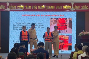 Trạm Cảnh sát đường thủy Bạch Đằng tuyên truyền phòng chống đuối nước và cứu hộ cứu nạn năm 2026 tại Trường Mầm non Ngũ Lão (phường Bạch Đằng)