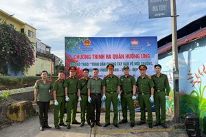 Công an phường An Biên : Ra quân làm sạch tuyến đường sắt trong "Ngày thứ 7 cùng dân"