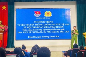 Công an phường Đông Hải: Tuyên truyền phòng, chống ma túy cho đoàn viên, thanh niên