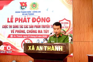 Công an xã An Thành tổ chức Lễ phát động cuộc thi sáng tác sản phẩm tuyên truyền phòng, chống ma túy và trao tặng công trình thanh niên