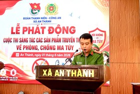 Công an xã An Thành tổ chức Lễ phát động cuộc thi sáng tác sản phẩm tuyên truyền phòng, chống ma túy và trao tặng công trình thanh niên
