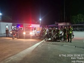 Công an xã Kim Thành ra quân tuần tra, kiểm tra hành chính bảo đảm an ninh trật tự