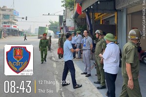 Công an xã Trường Tân quyết liệt lập lại trật tự công cộng, trật tự đô thị trên địa bàn