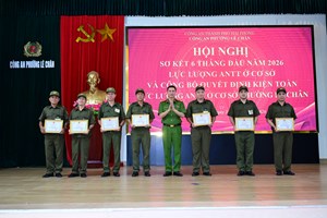 Công an phường Lê Chân: Sơ kết 6 tháng đầu năm và kiện toàn  lực lượng tham gia bảo vệ an ninh, trật tự ở cơ sở 