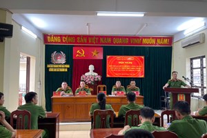 Công an xã Thanh Hà tổ chức hội nghị đối thoại về thực hiện điều lệnh và quy tắc ứng xử trong Công an nhân dân