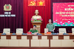 Công bố Quyết định kiểm tra công tác Pháp chế, cải cách hành chính, tư pháp tại CATP Hải Phòng